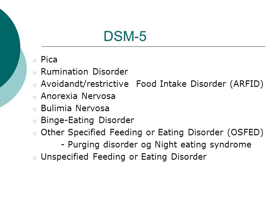 DSM-5 Pica Rumination Disorder