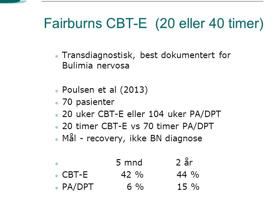 Fairburns CBT-E (20 eller 40 timer)
