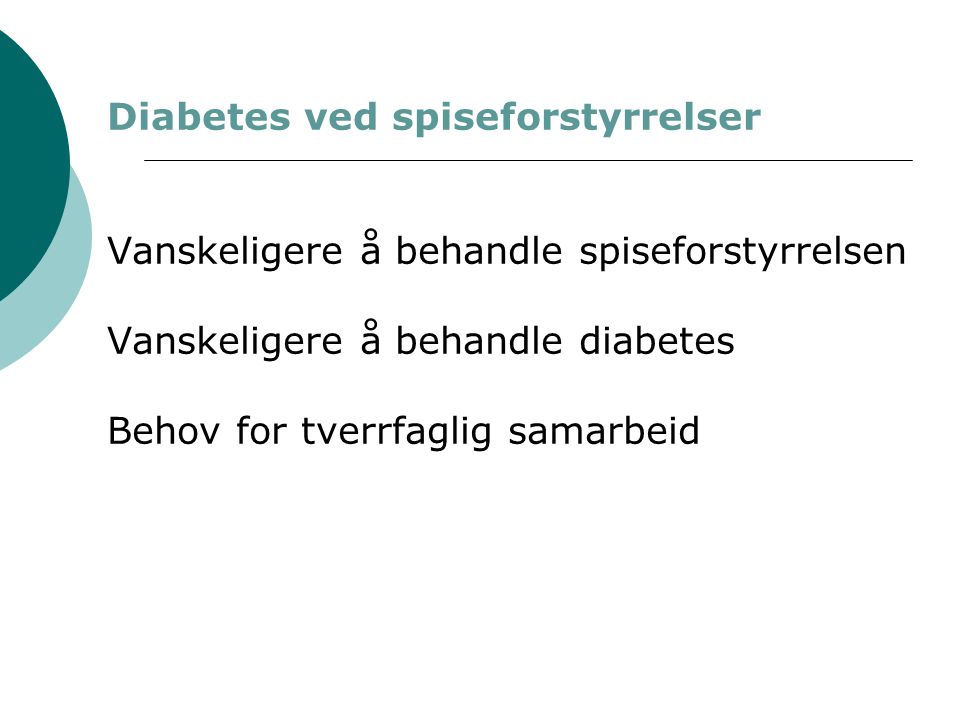 Diabetes ved spiseforstyrrelser