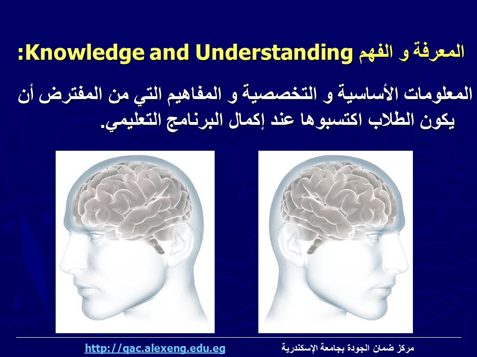 المعرفة و الفهم :Knowledge and Understanding