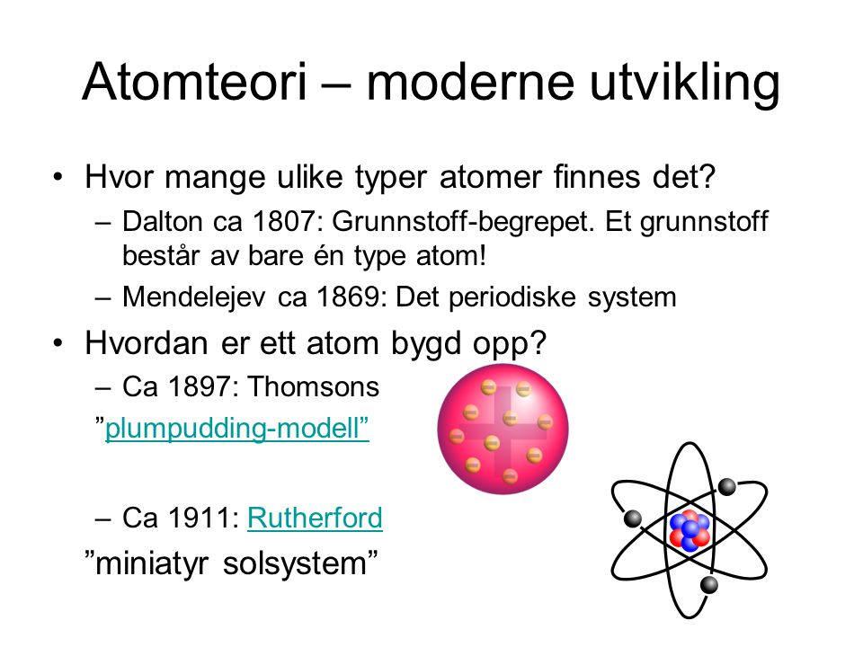 Atomteori – moderne utvikling