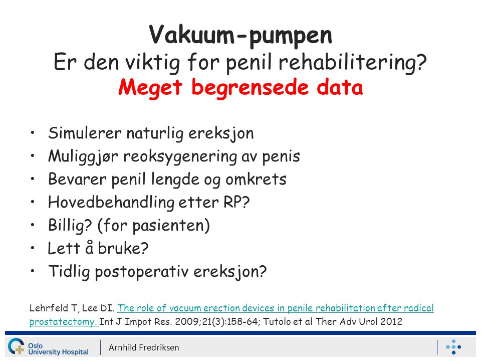 Vakuum-pumpen Er den viktig for penil rehabilitering